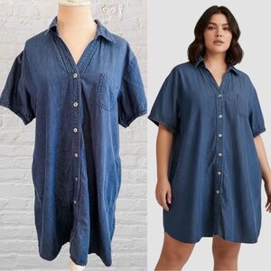 Blue Denim Shirt Dress
